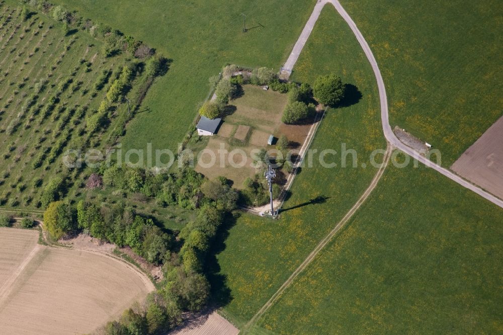 Aerial photograph Stephanskirchen - Structure of the waterworks with high storage facility in Stephanskirchen in the state Bavaria, Germany