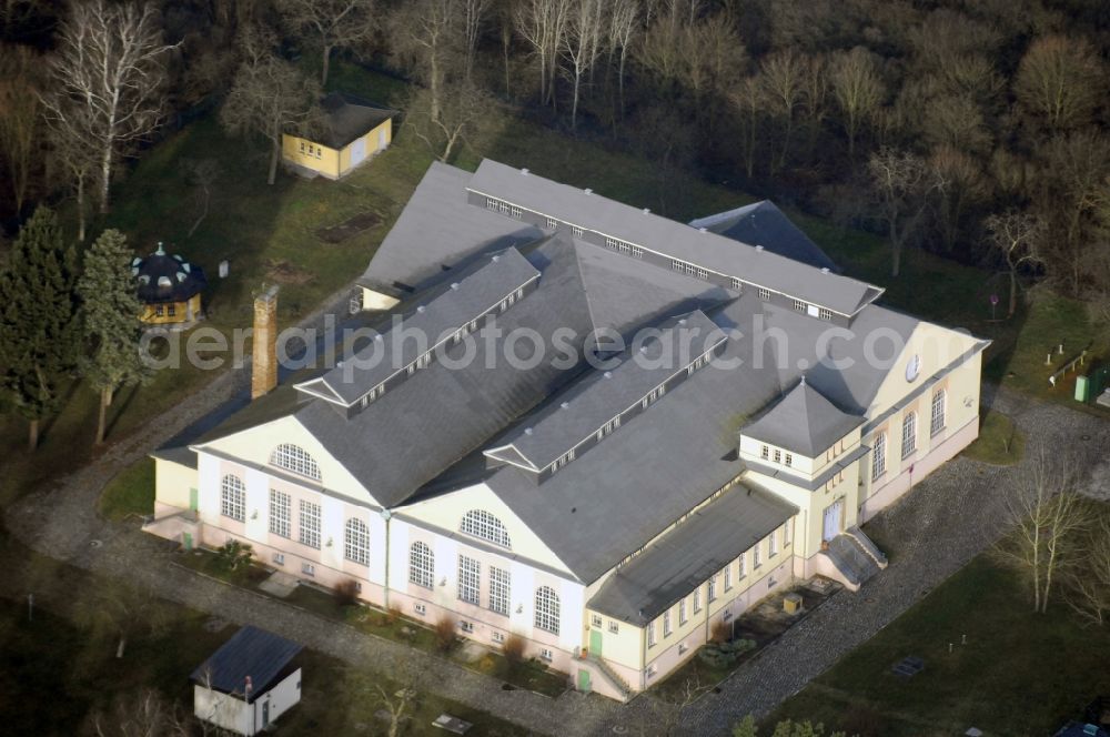 Berlin from above - Structure of the waterworks with high storage facility in the district Kaulsdorf in Berlin, Germany