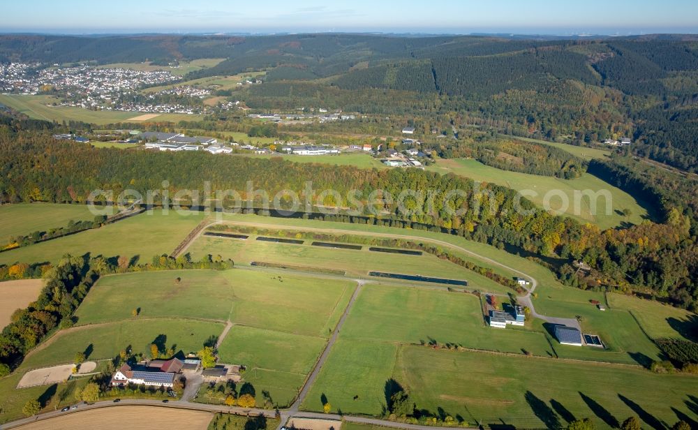 Meschede from the bird's eye view: Waterworks in Freienohl - Meschede near the ruhr river in the state North Rhine-Westphalia