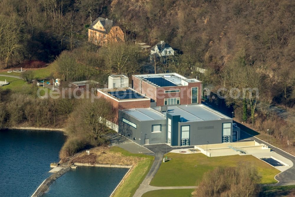 Witten from above - Waterworks of Wasserwerke Westfalen GmbH on the Herbeder Strasse in Witten in the federal state of North Rhine-Westphalia, Germany