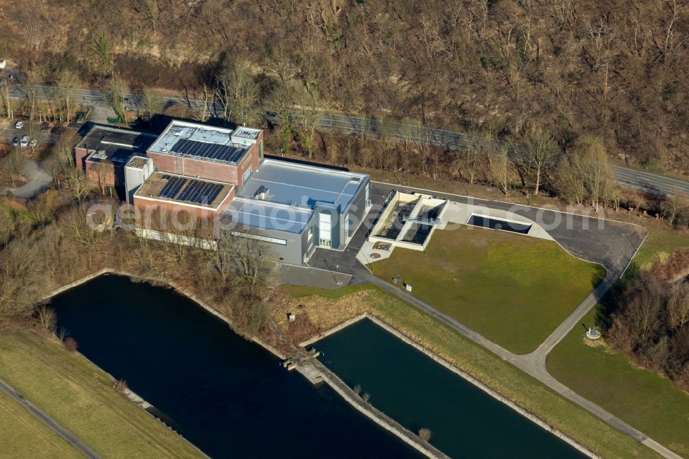 Aerial image Witten - Waterworks of Wasserwerke Westfalen GmbH on the Herbeder Strasse in Witten in the federal state of North Rhine-Westphalia, Germany