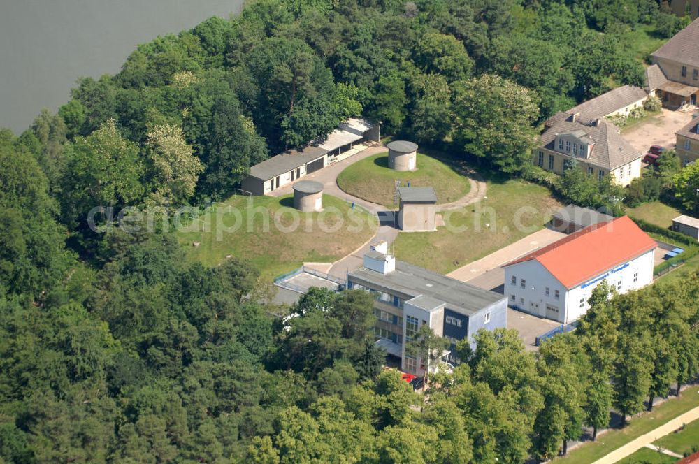 Templin from above - Blick auf das Wasserwerk Templin BB am Templiner See, welches durch den Zweckverband Wasserversorgung und Abwasserentsorgung der Wustermark betrieben wird. View of the water supply works / utility Templin on the Templiner Lake.