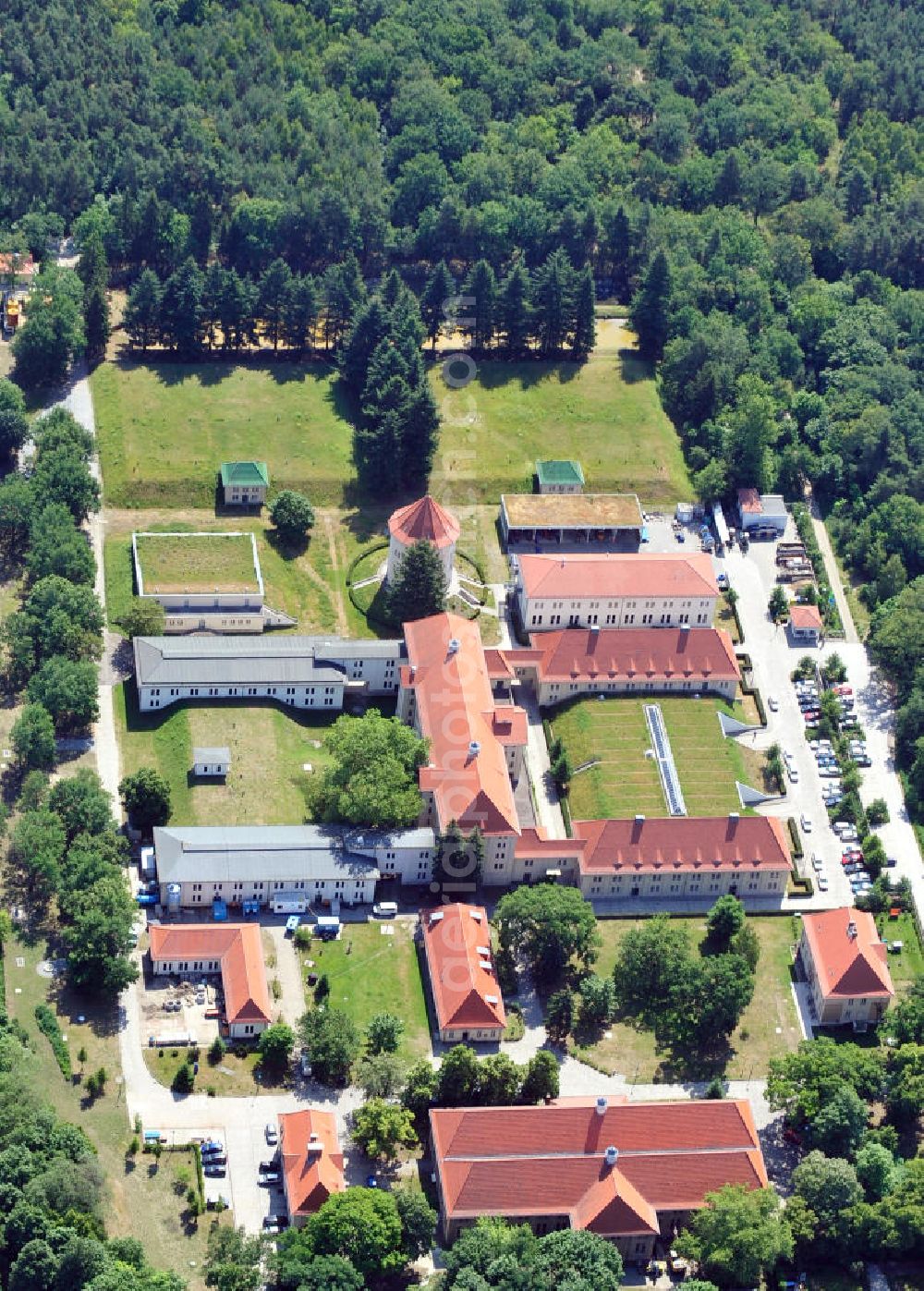 Aerial photograph Berlin Karlshorst - Das Wasserwerk Wuhlheide in Berlin-Karlshorst. Waterworks Wuhlheide in the district Karlshorst. An der Wuhlheide, 12459 Berlin, Tel. 030 8644 9800