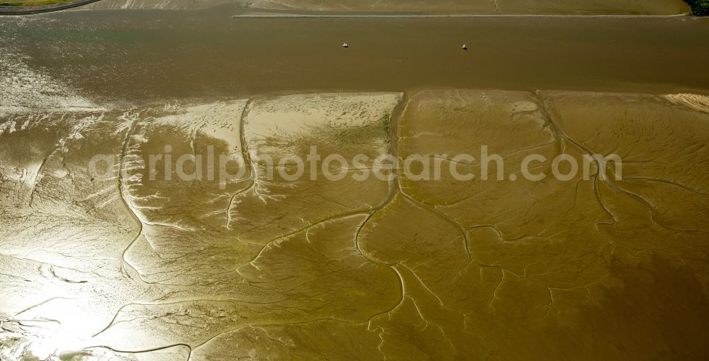 Wedel from above - Wadden Sea - like sand nourishments on the banks of the Elbe near Wedel in Schleswig-Holstein