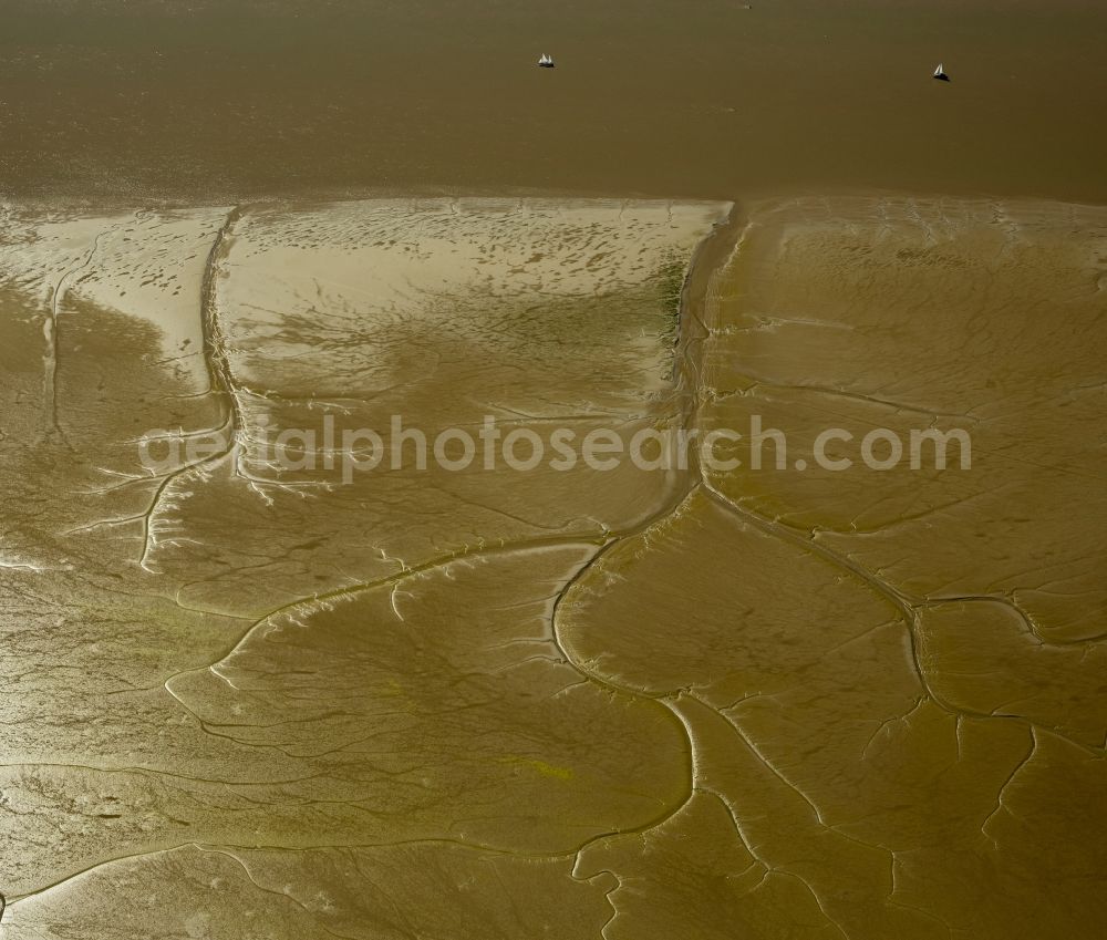 Wedel from the bird's eye view: Wadden Sea - like sand nourishments on the banks of the Elbe near Wedel in Schleswig-Holstein