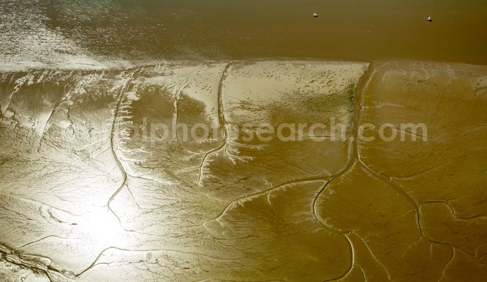 Aerial image Wedel - Wadden Sea - like sand nourishments on the banks of the Elbe near Wedel in Schleswig-Holstein