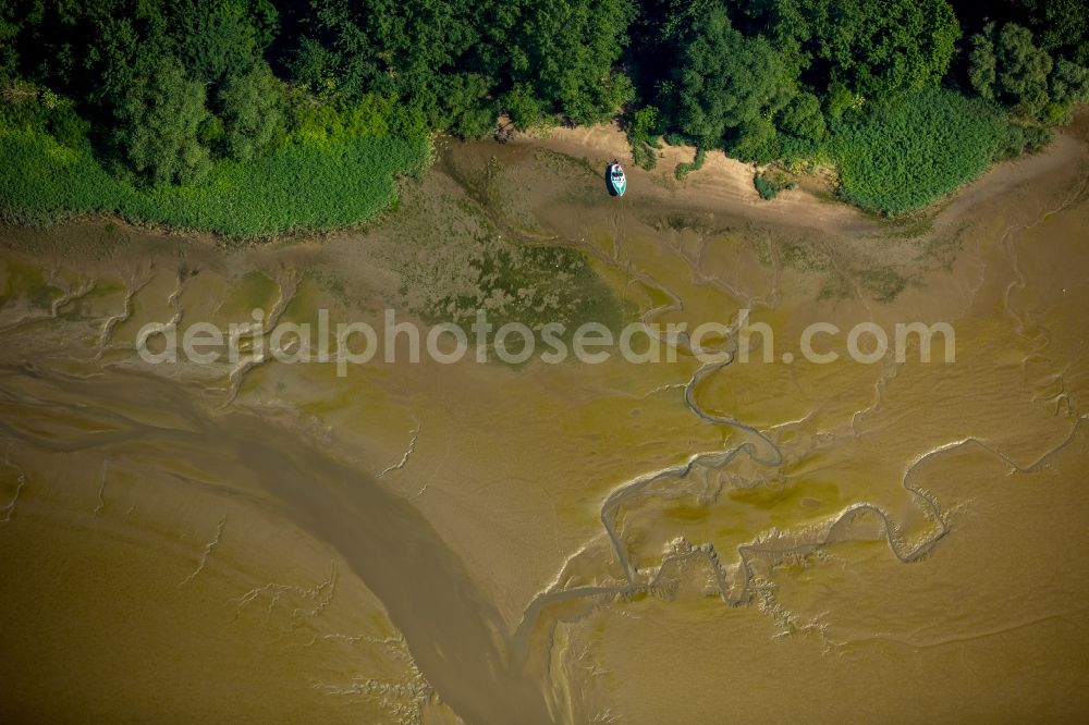 Aerial image Wedel - Wadden Sea - like sand nourishments on the banks of the Elbe near Wedel in Schleswig-Holstein