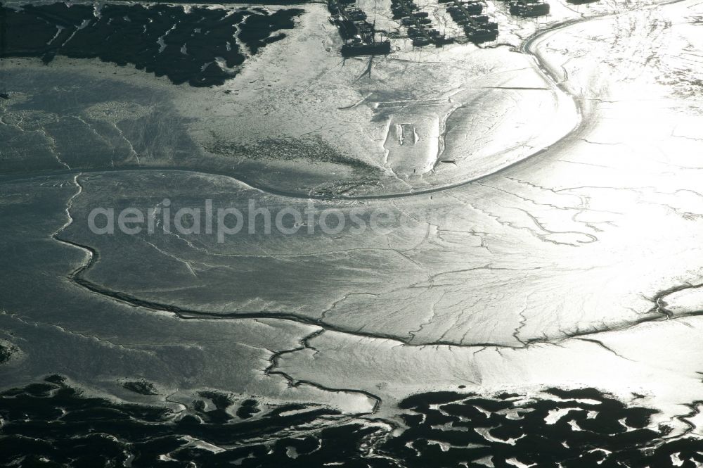 Varel from the bird's eye view: Wadden Sea landscape on the North Sea coast at Varel in Lower Saxony