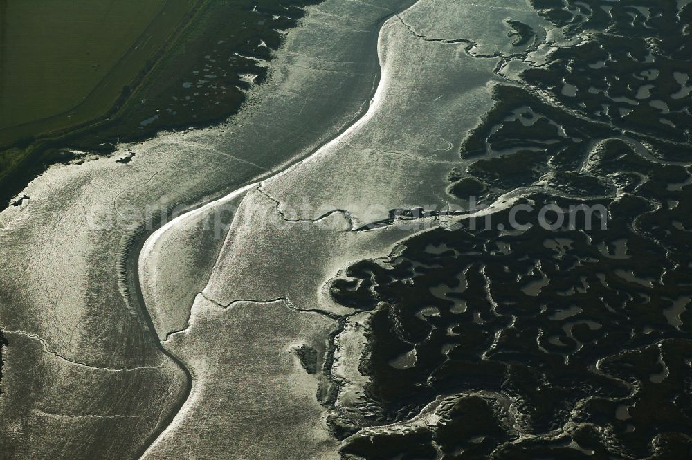 Varel from above - Wadden Sea landscape on the North Sea coast at Varel in Lower Saxony