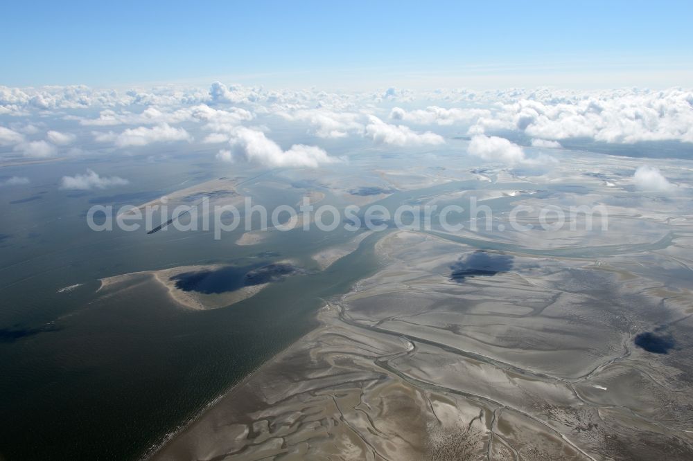 Cuxhaven from above - Wadden Sea of North Sea Coast near Cuxhaven in the state Lower Saxony