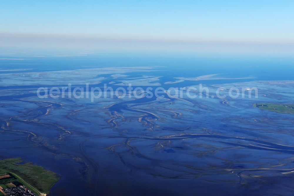 Cuxhaven from above - Wadden Sea of North Sea Coast near Cuxhaven in the state Lower Saxony