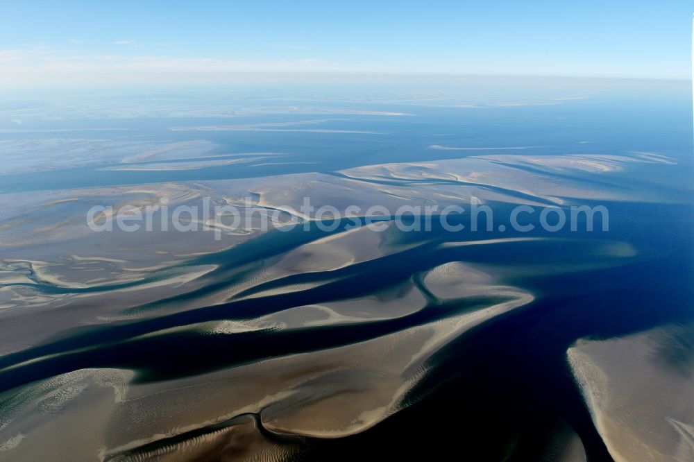 Cuxhaven from the bird's eye view: Wadden Sea of North Sea Coast near Cuxhaven in the state Lower Saxony