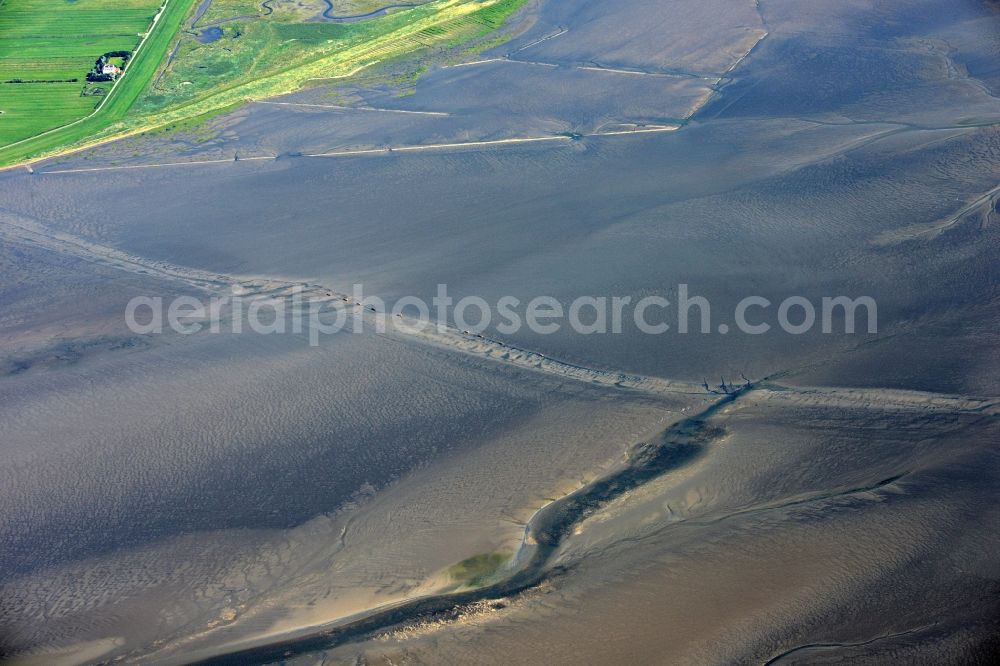 Aerial image Cuxhaven - Wadden Sea of North Sea Coast near Cuxhaven in the state Lower Saxony