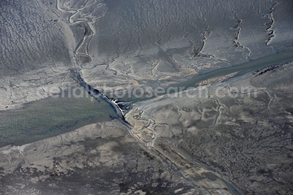 Aerial photograph Cuxhaven - Wadden Sea of North Sea Coast near Cuxhaven in the state Lower Saxony