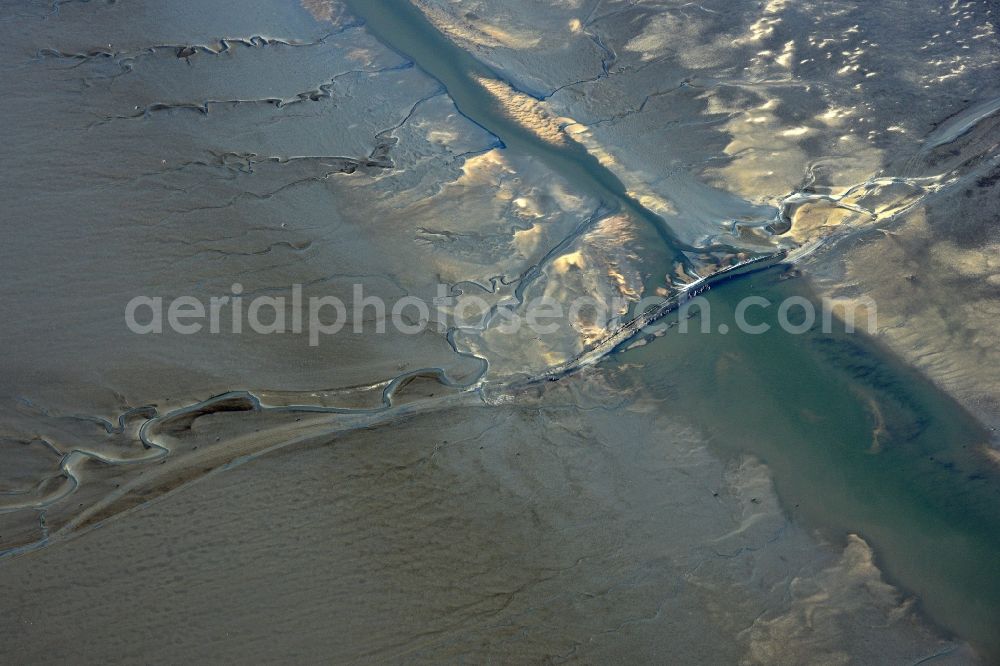 Aerial photograph Cuxhaven - Wadden Sea of North Sea Coast near Cuxhaven in the state Lower Saxony