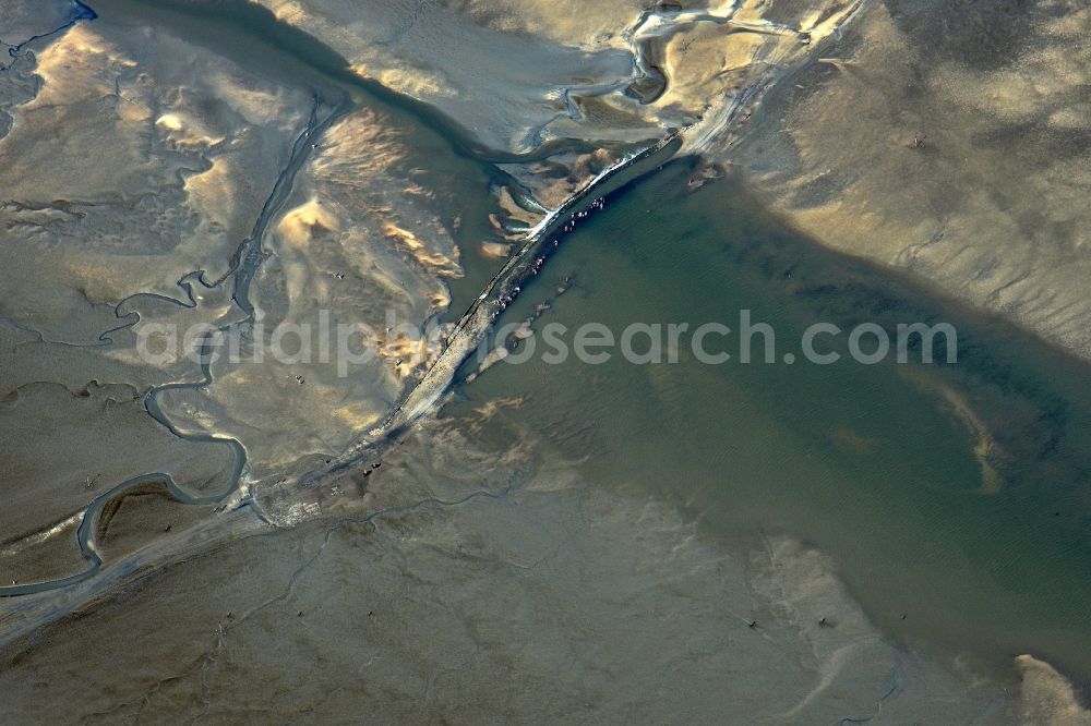 Cuxhaven from the bird's eye view: Wadden Sea of North Sea Coast near Cuxhaven in the state Lower Saxony