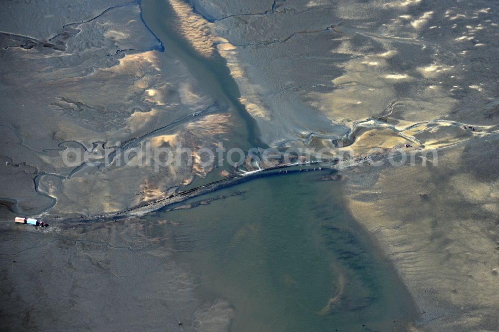 Aerial image Cuxhaven - Wadden Sea of North Sea Coast near Cuxhaven in the state Lower Saxony