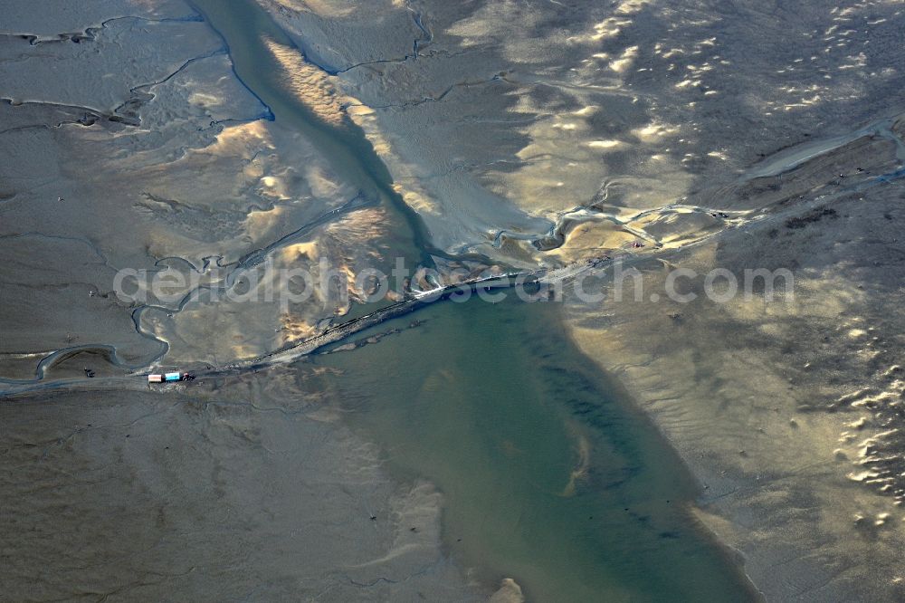 Aerial photograph Cuxhaven - Wadden Sea of North Sea Coast near Cuxhaven in the state Lower Saxony