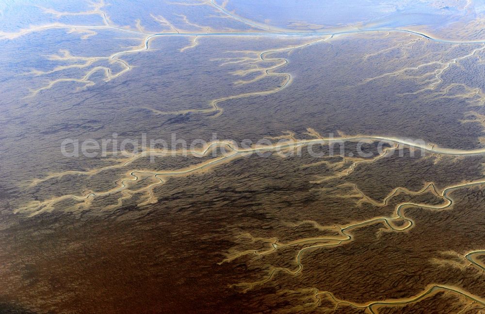 Aerial photograph Cuxhaven - Wadden Sea of North Sea Coast near Cuxhaven in the state Lower Saxony