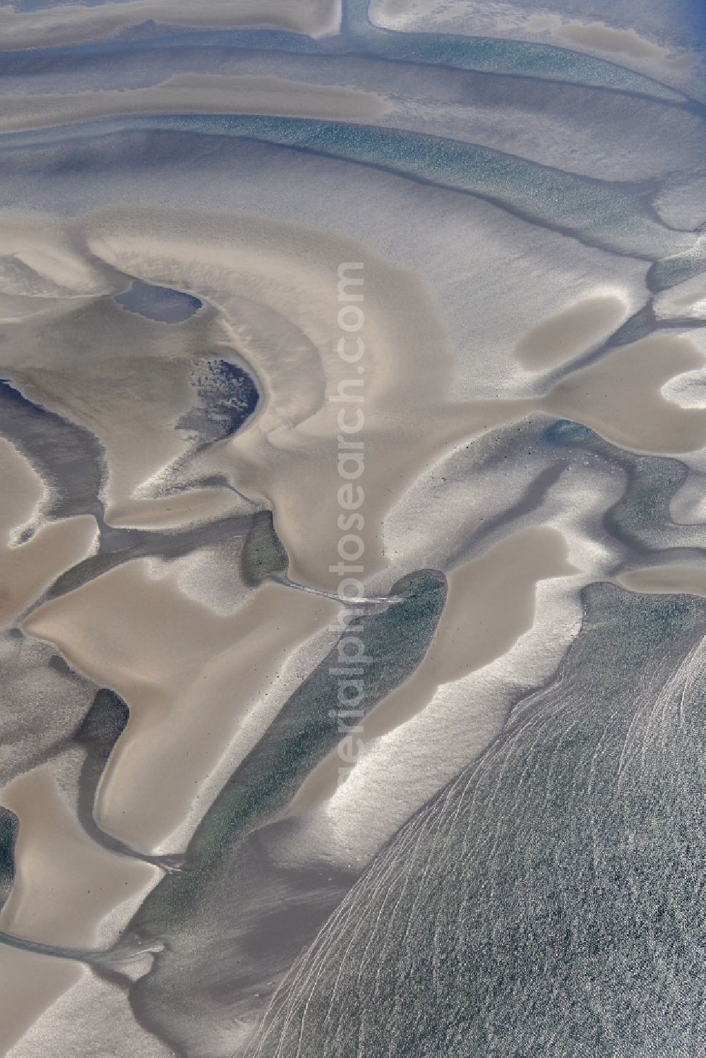 Aerial photograph Cuxhaven - Wadden Sea of North Sea Coast near Cuxhaven in the state Lower Saxony