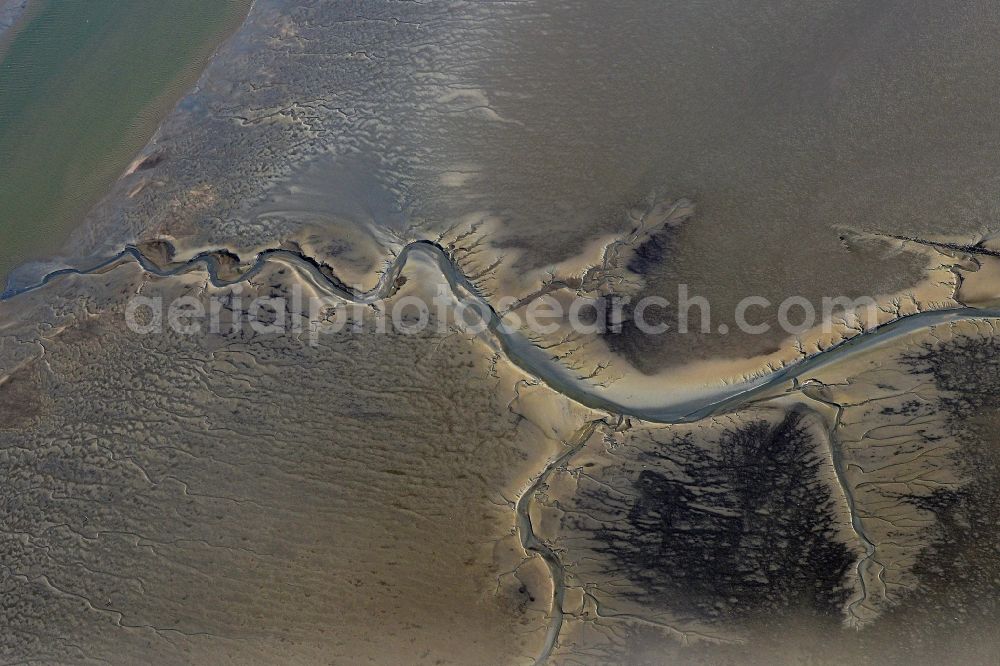 Cuxhaven from above - Wadden Sea of North Sea Coast near Cuxhaven in the state Lower Saxony