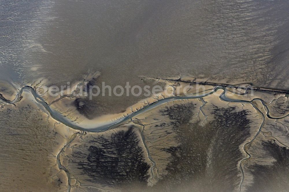 Cuxhaven from the bird's eye view: Wadden Sea of North Sea Coast near Cuxhaven in the state Lower Saxony