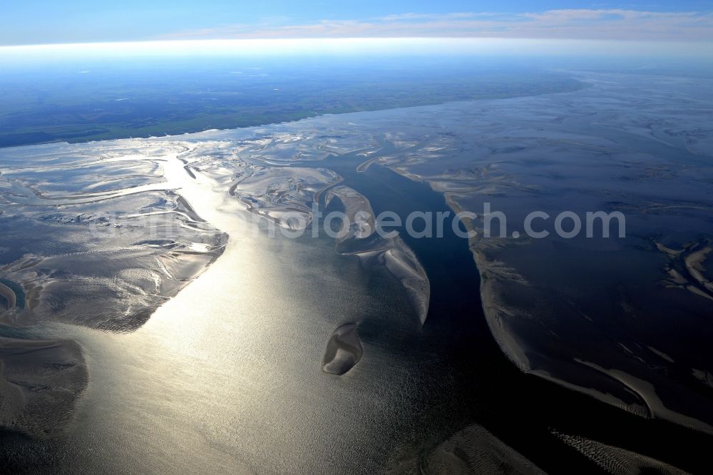 Aerial image Cuxhaven - Wadden Sea of North Sea Coast near Cuxhaven in the state Lower Saxony