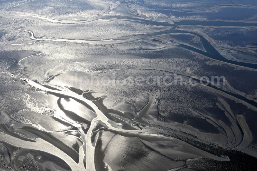 Aerial photograph Cuxhaven - Wadden Sea of North Sea Coast near Cuxhaven in the state Lower Saxony