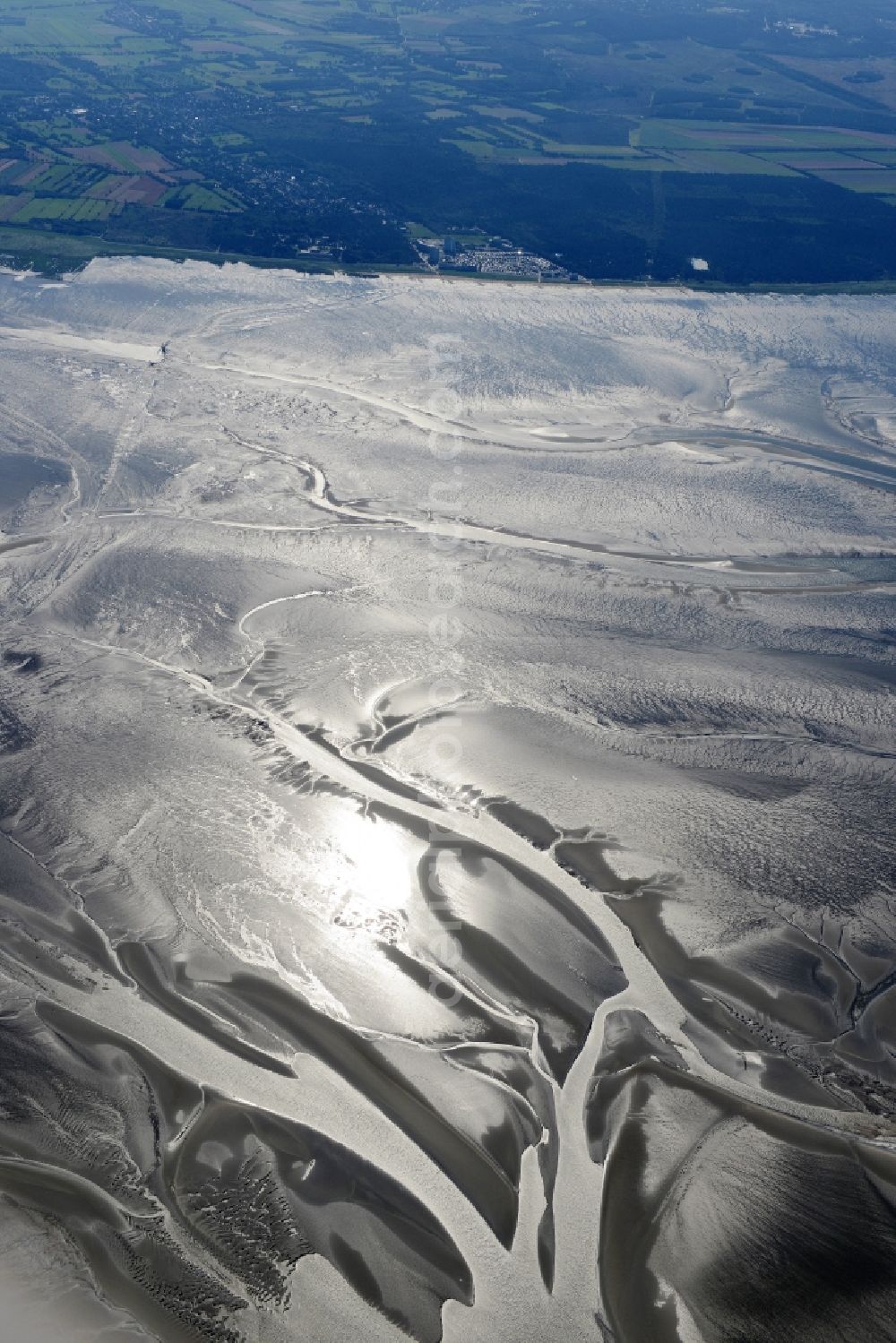 Cuxhaven from above - Wadden Sea of North Sea Coast near Cuxhaven in the state Lower Saxony