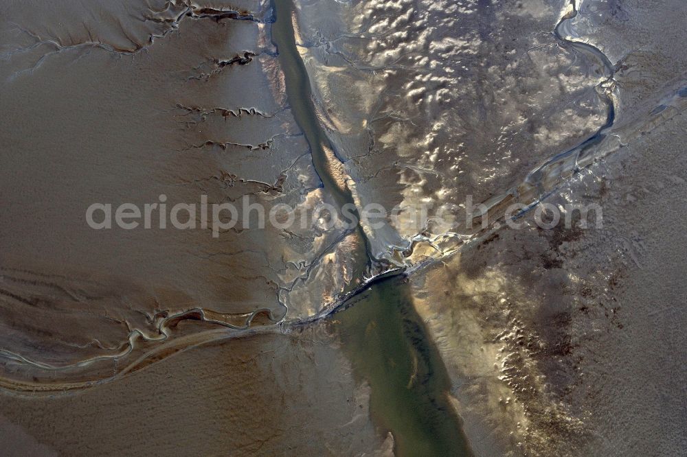 Aerial image Cuxhaven - Wadden Sea of North Sea Coast near Cuxhaven in the state Lower Saxony