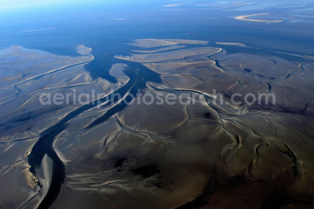 Aerial photograph Cuxhaven - Wadden Sea of North Sea Coast near Cuxhaven in the state Lower Saxony