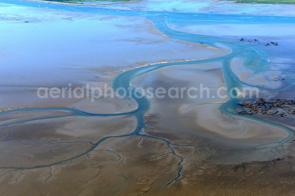 Cuxhaven from above - Wadden Sea of North Sea Coast near Cuxhaven in the state Lower Saxony