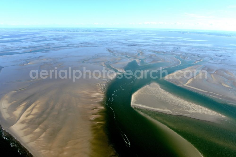 Aerial image Cuxhaven - Wadden Sea of North Sea Coast near Cuxhaven in the state Lower Saxony