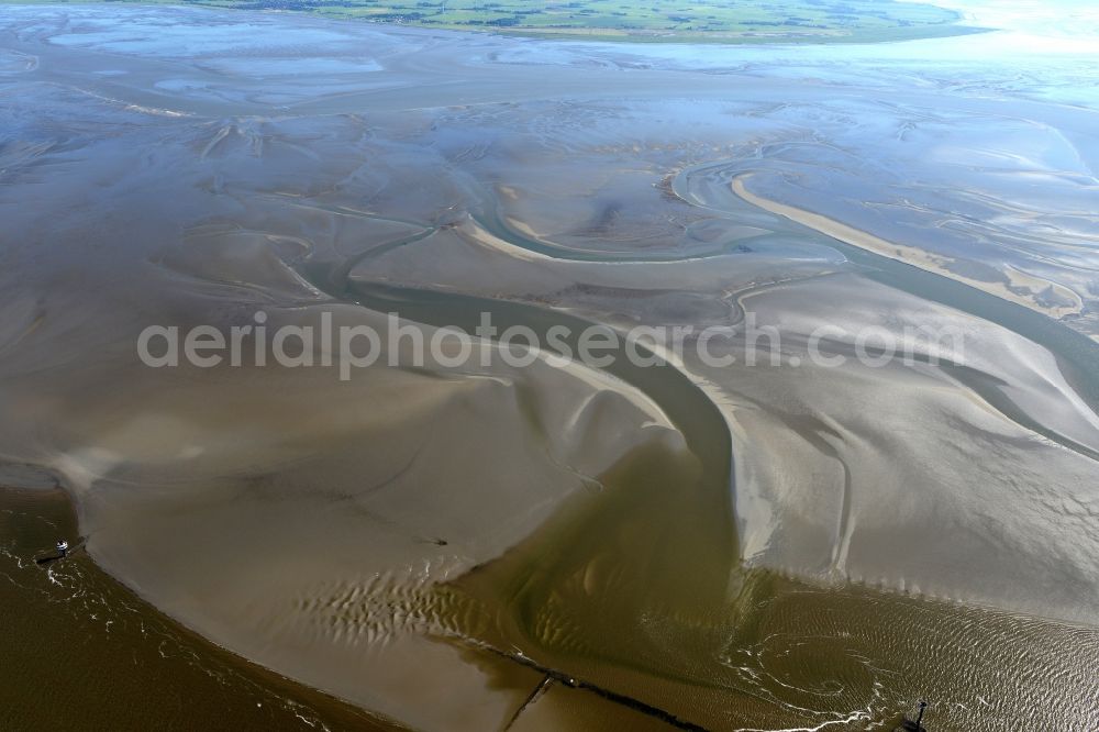 Cuxhaven from above - Wadden Sea of North Sea Coast near Cuxhaven in the state Lower Saxony