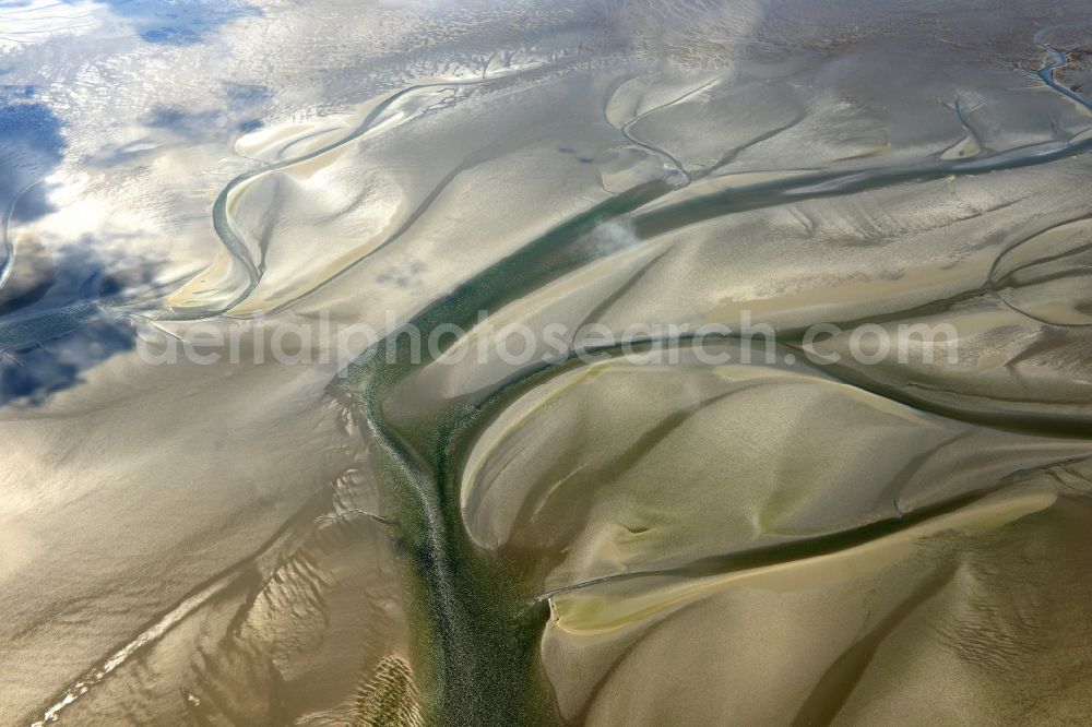 Cuxhaven from the bird's eye view: Wadden Sea of North Sea Coast near Cuxhaven in the state Lower Saxony