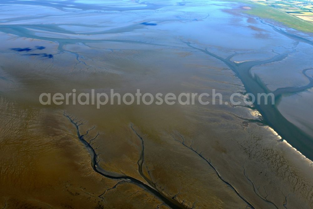 Cuxhaven from the bird's eye view: Wadden Sea of North Sea Coast near Cuxhaven in the state Lower Saxony