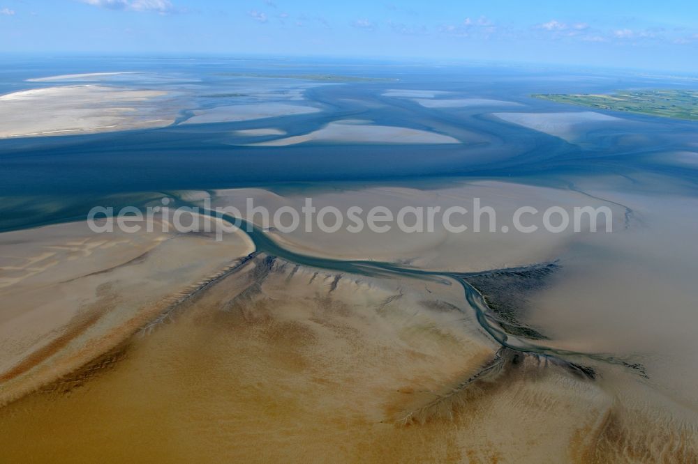 Aerial image Cuxhaven - Wadden Sea of North Sea Coast near Cuxhaven in the state Lower Saxony