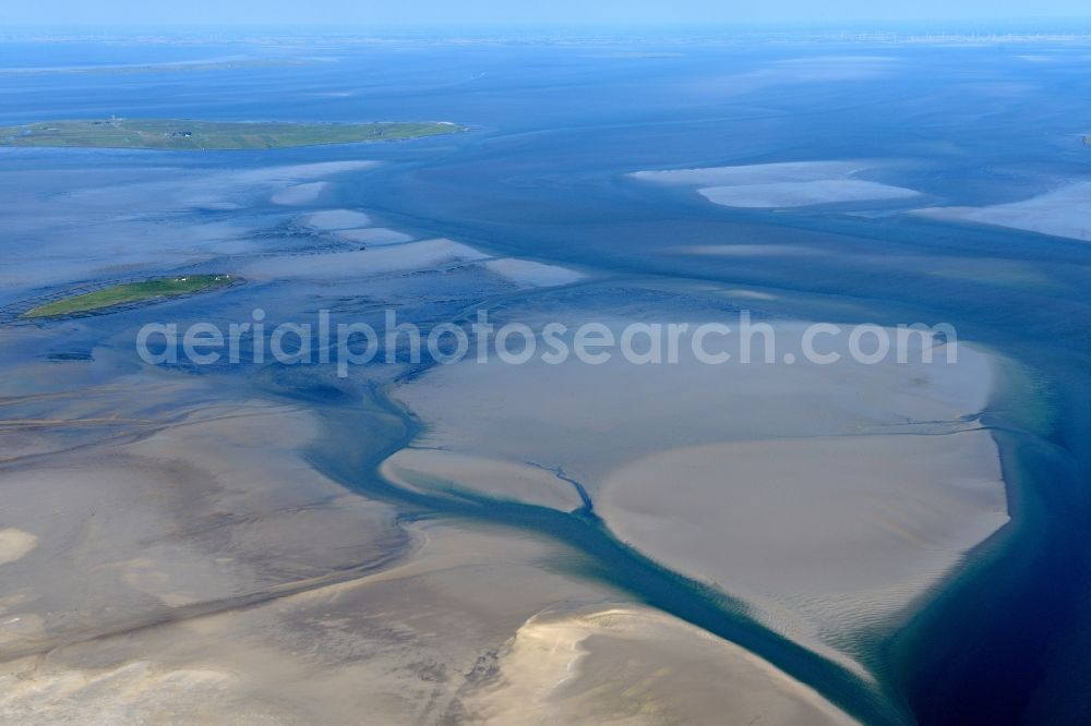 Cuxhaven from above - Wadden Sea of North Sea Coast near Cuxhaven in the state Lower Saxony