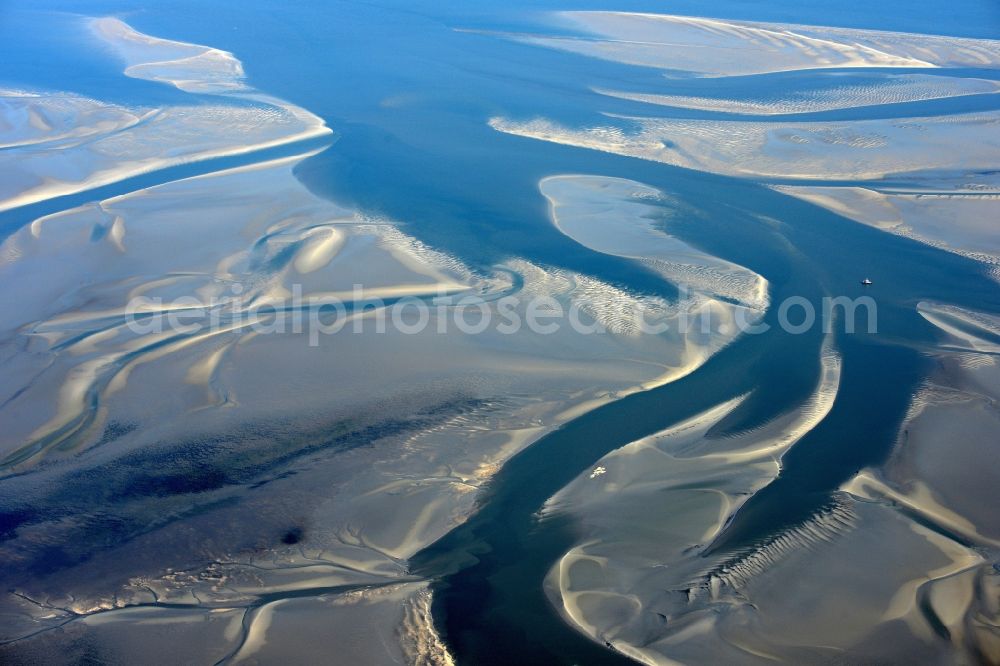 Cuxhaven from above - Wadden Sea of North Sea Coast near Cuxhaven in the state Lower Saxony