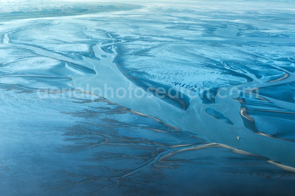 Cuxhaven from the bird's eye view: Wadden Sea of North Sea Coast near Cuxhaven in the state Lower Saxony