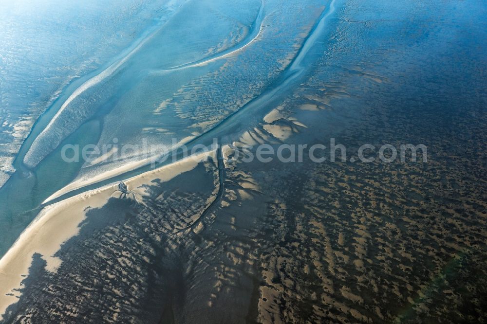 Aerial image Cuxhaven - Wadden Sea of North Sea Coast near Cuxhaven in the state Lower Saxony