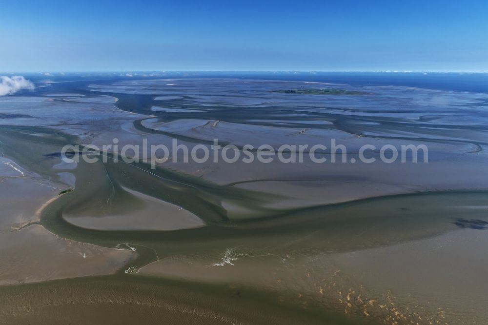 Cuxhaven from above - Wadden Sea of North Sea Coast near Cuxhaven in the state Lower Saxony