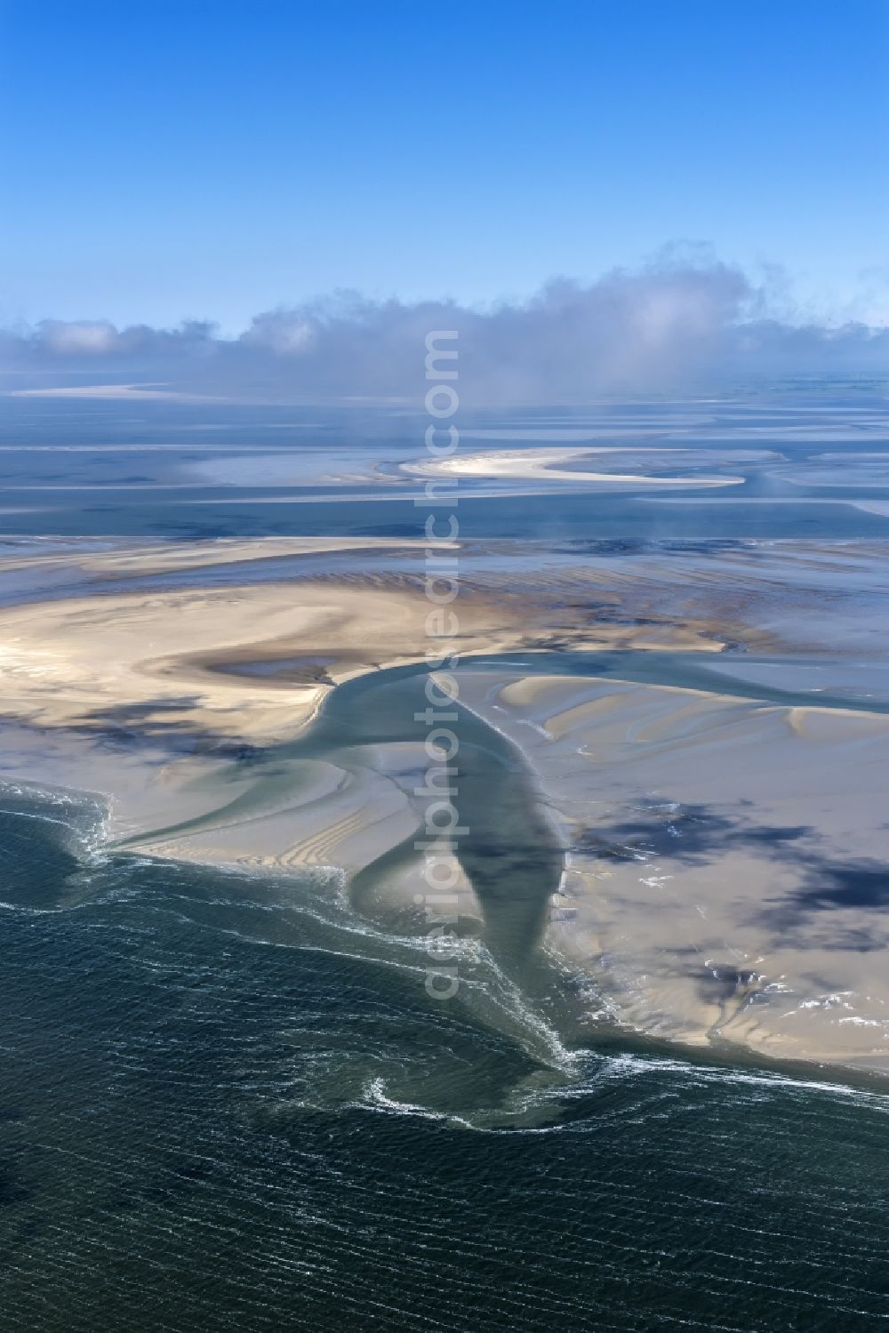 Cuxhaven from above - Wadden Sea of North Sea Coast near Cuxhaven in the state Lower Saxony