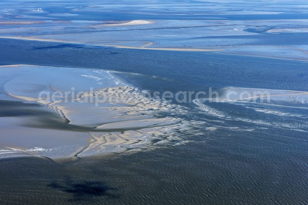 Aerial photograph Cuxhaven - Wadden Sea of North Sea Coast near Cuxhaven in the state Lower Saxony