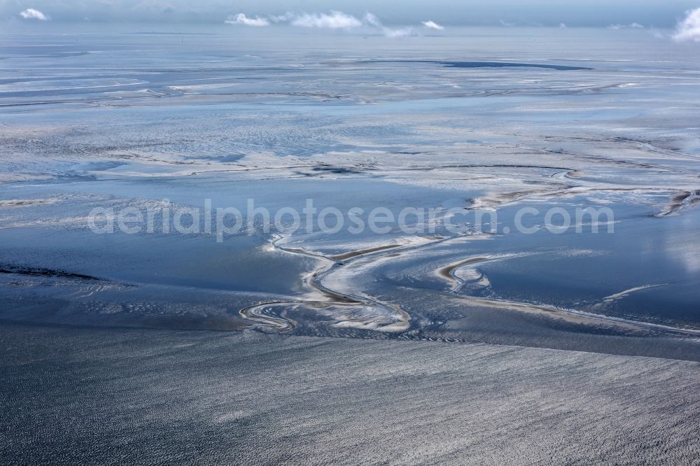 Cuxhaven from above - Wadden Sea of North Sea Coast near Cuxhaven in the state Lower Saxony