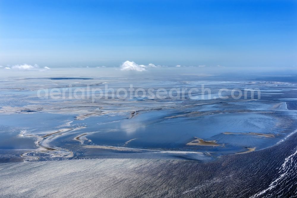 Cuxhaven from the bird's eye view: Wadden Sea of North Sea Coast near Cuxhaven in the state Lower Saxony