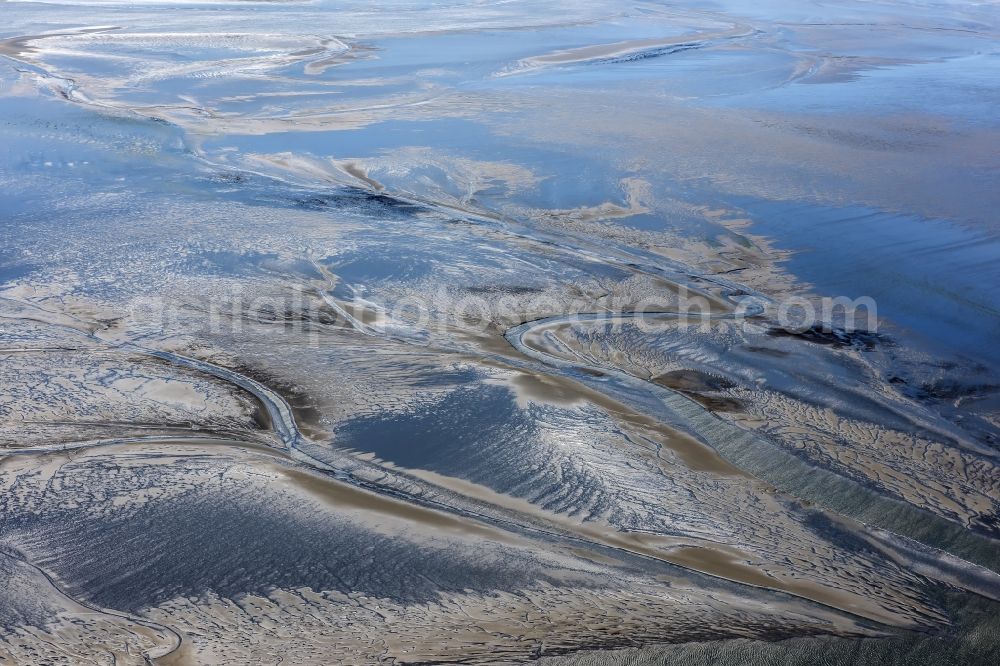 Aerial photograph Cuxhaven - Wadden Sea of North Sea Coast near Cuxhaven in the state Lower Saxony