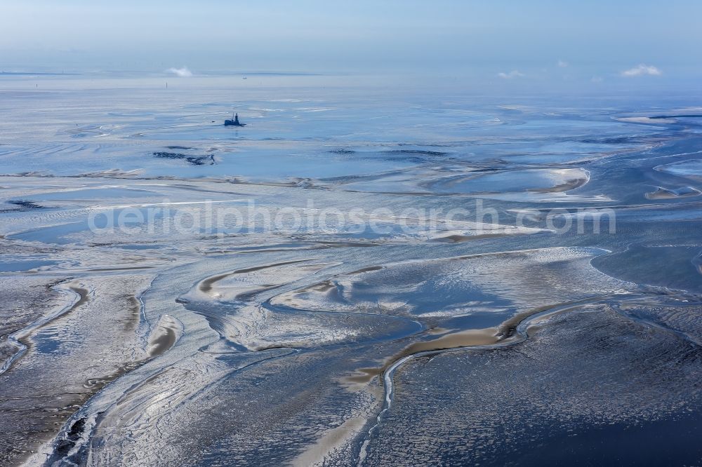 Cuxhaven from above - Wadden Sea of North Sea Coast near Cuxhaven in the state Lower Saxony