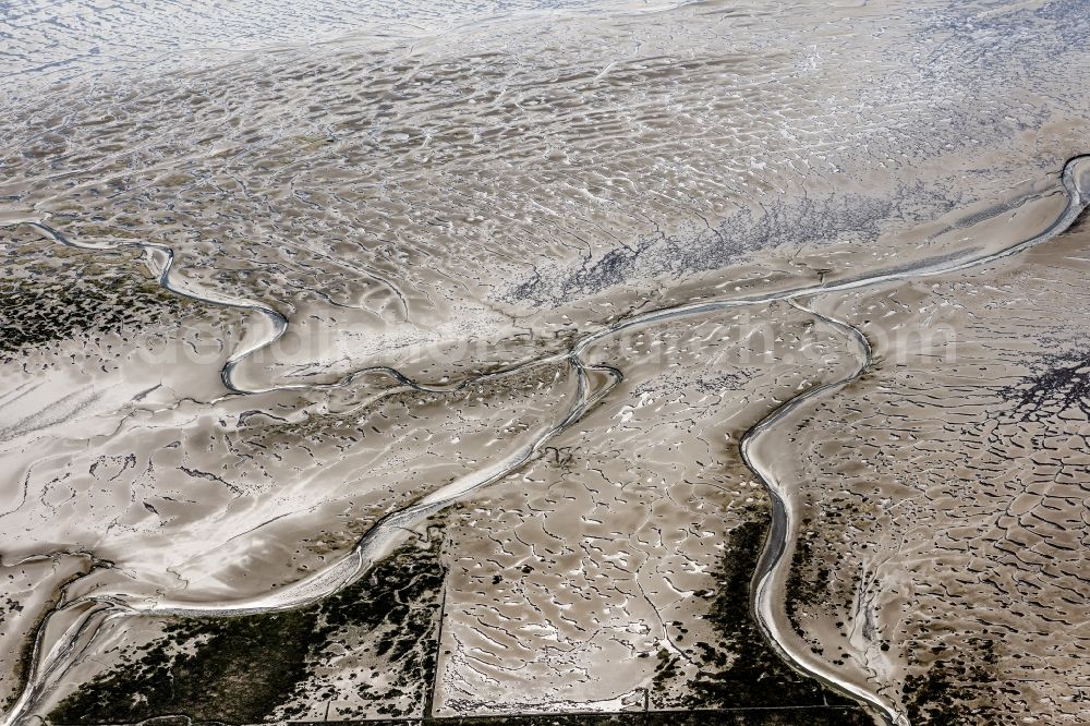 Aerial image Cuxhaven - Wadden Sea of North Sea Coast near Cuxhaven in the state Lower Saxony