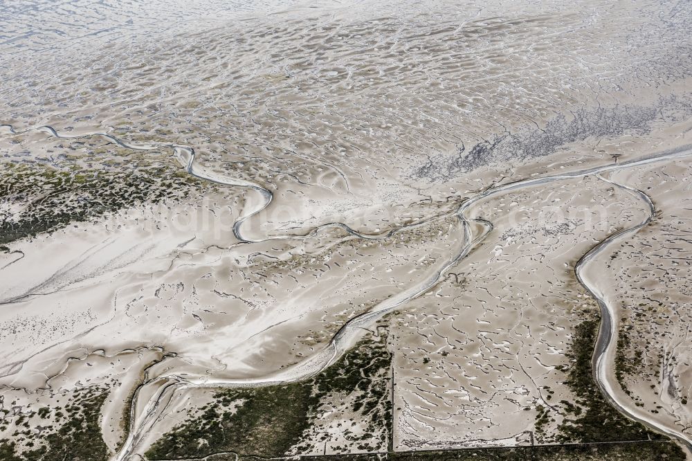 Cuxhaven from above - Wadden Sea of North Sea Coast near Cuxhaven in the state Lower Saxony